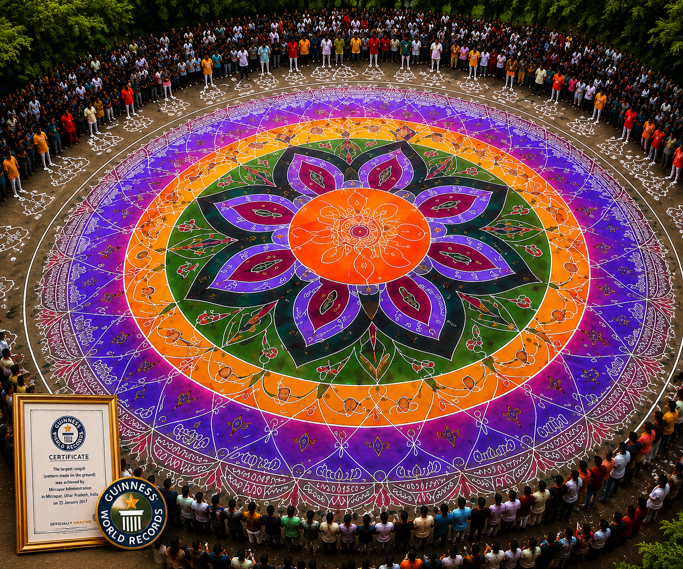Guinness-World-Record-for-the-Largest-Rangoli-Alpana-of-Mirzapur